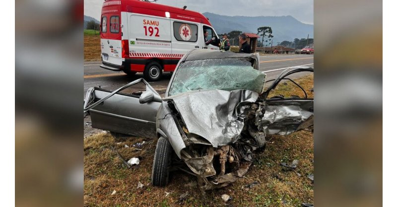  Braço do Norte /  Acidente de trânsito mata motorista e deixa dois feridos na SC-370