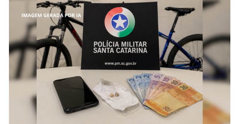  Laguna /  Homem é preso após tentar cobrar R$ 500 para devolver bicicleta furtada; droga também foi apreendida