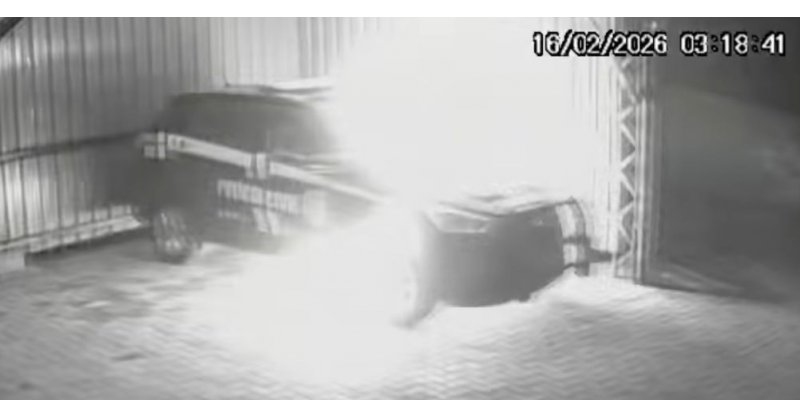 Armazém. / Após incendiar viatura policial, homem é identificado e acaba preso