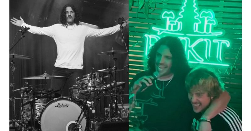 Baterista de banda australiana Sticky Fingers é visto na Praia do Rosa e sobe ao palco durante show