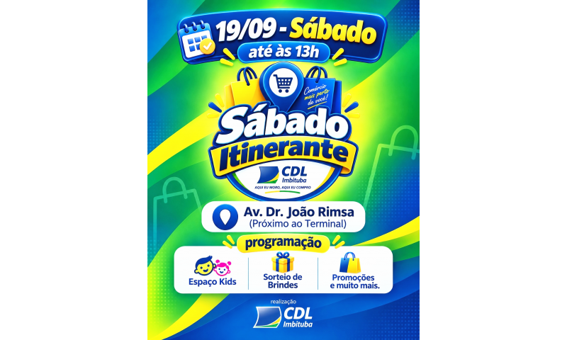 CDL Imbituba promove o Sábado Itinerante neste sábado, dia 19