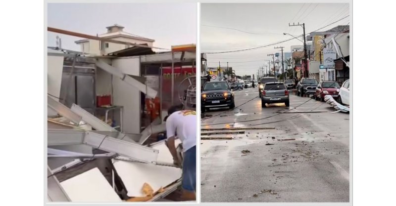 Chuva e ventos fortes provocam estragos em Laguna/tubarão e região