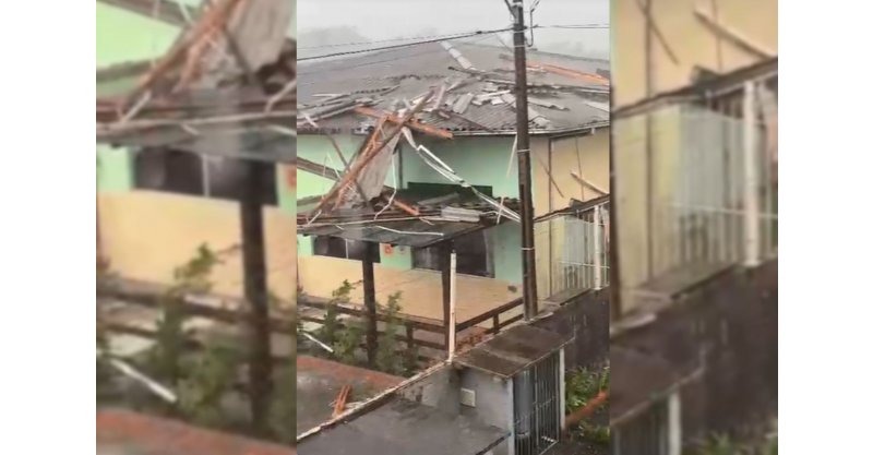 Chuva forte e vento causam estragos em cidades do Sul de Santa Catarina