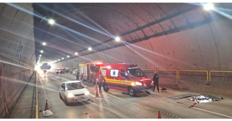 Colisão no túnel Antonieta de Barros mata jovem em Florianópolis