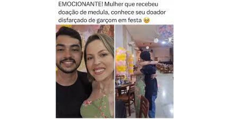 Doador de medula se disfarça de garçom e surpreende mulher transplantada: 'Me trouxe a vida'