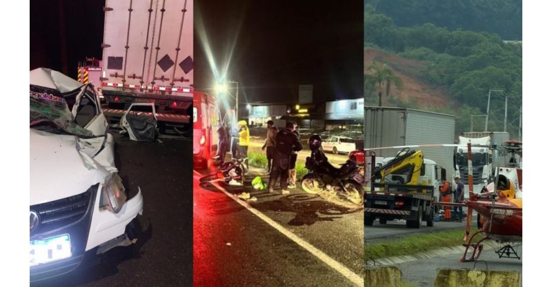 Fim de semana sangrento termina em nove mortes e cinco feridos em acidentes nas rodovias de SC
