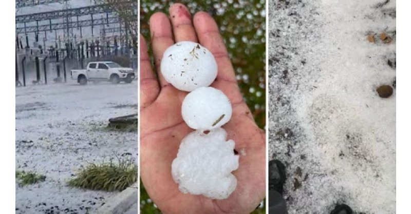 Forte chuva de granizo é registrada na Serra de Santa Catarina
