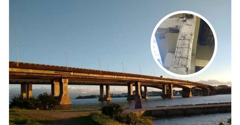 Fotos impressionantes revelam rachaduras e ferragens expostas na Ponte Colombo Salles em Florianópolis