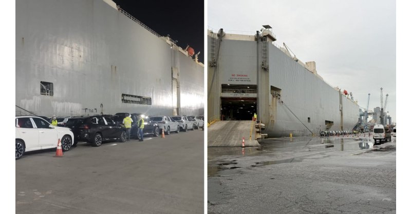 Gigante dos mares descarrega quase 200 BMWs de luxo no Porto de Itajaí; veja como foi a operação de importação milionária