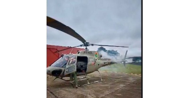 Helicóptero da PM realiza pouso de emergência em SC após pane em voo