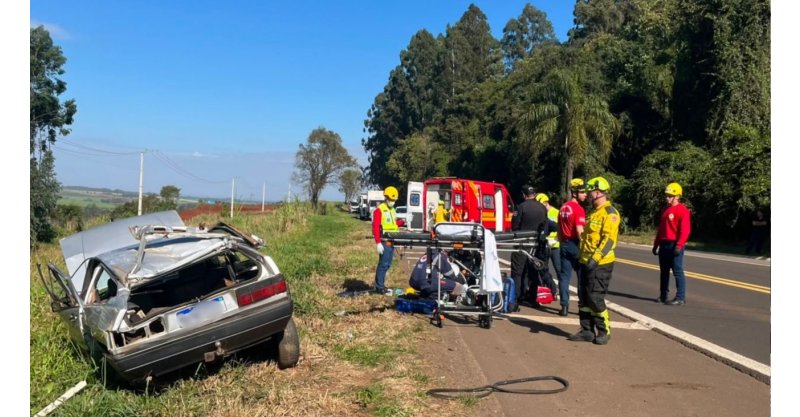 Homem morre em acidente gravíssimo na BR-282, outro é socorrido de helicóptero e rodovia é completamente interditada em SC