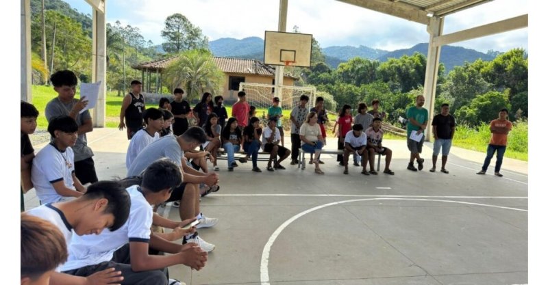 Imaruí / Escola Indígena Tekoa Marangatu, cria primeiro Grêmio Estudantil da região/abre caminho para novas lideranças Guarani Mbya