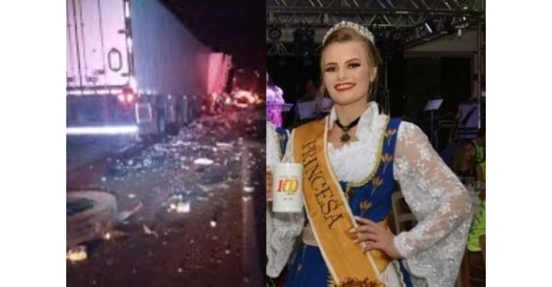 Jovem morta em acidente entre caminhões em SP foi princesa de festa germânica e publicava sobre rotina na estrada na web