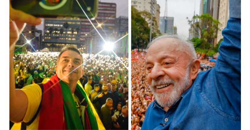 Lula e Flávio Bolsonaro encerram último dia de campanha política com atos de rua em vários estados brasileiros
