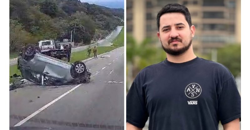 Motorista de 29 anos morre após ser ejetado de carro em alta velocidade durante capotamento em avenida de SC; ‘Nosso amigo se foi’