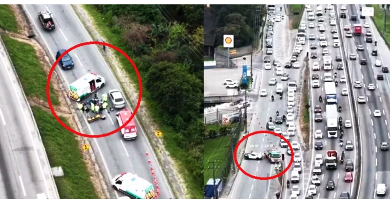 Motorista morre após mal súbito na BR-101, em São José, e trânsito trava