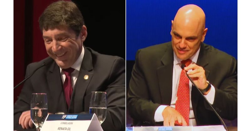 Nem a sua mãe vai te reconhecer’: Moraes dá ‘bronca’ em juiz durante evento em SC