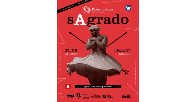 Peça de teatro que aborda religiões de matriz africana é apresentada em Imbituba neste domingo (29)