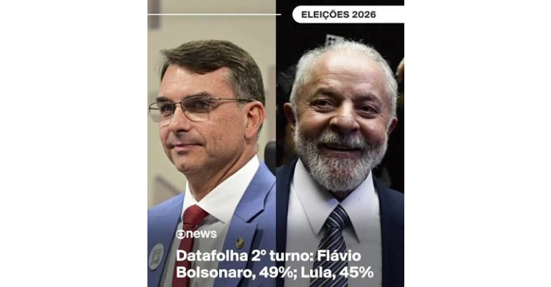 PESQUISA / Datafolha: Flávio Bolsonaro, 49%; Lula, 45%