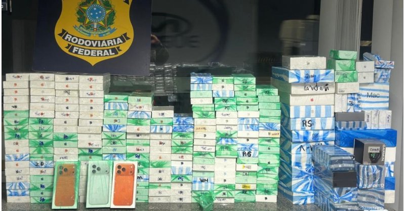 PRF apreende carga milionária de aparelhos eletrônicos importados ilegalmente em SC