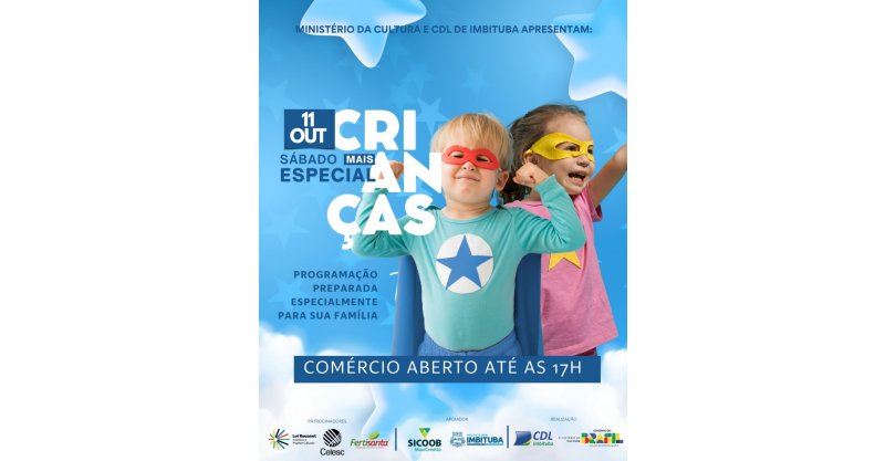Sábado Mais CDL promete um dia especial para as crianças no centro da cidade