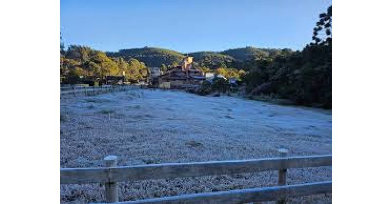 SC amanhece pelo 2º dia seguido com temperatura abaixo de zero, geada e termômetro chega a -3°C