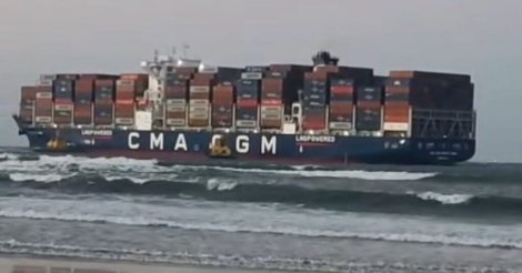  Fortes rajadas/vento em SC dificultam atracação/navio porta-contêineres/nessa quarta-feira/Porto de Imbituba; situação tensa foi contornada