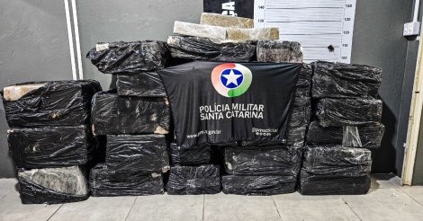   Tubarão /  Polícia Militar apreende mais de 600 quilos de maconha e prende dois homens durante operação na BR-101