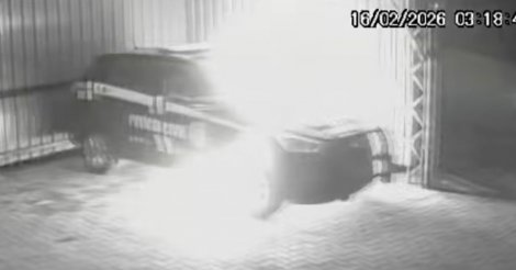 Armazém. / Após incendiar viatura policial, homem é identificado e acaba preso