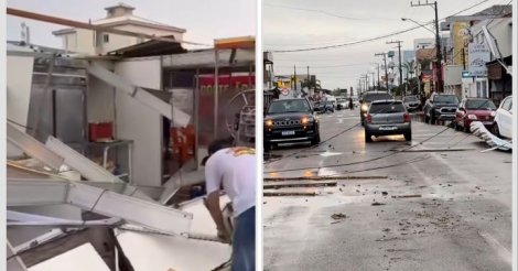 Chuva e ventos fortes provocam estragos em Laguna/tubarão e região