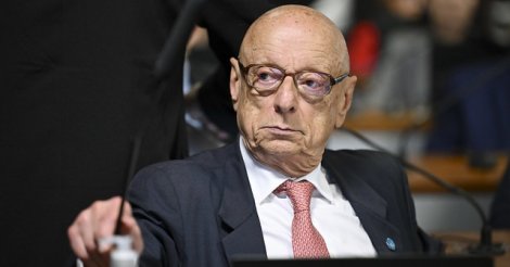 Com participação de Amin/grupo/senadores se reúne/diretor da PF/presidente do STF para tratar das investigações sobre/Banco Master