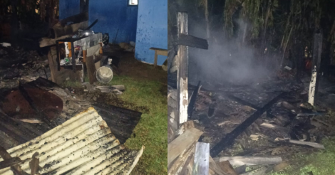 Garopaba /  Incêndio consome galpão nos fundos de casa e assusta moradores  na cidade