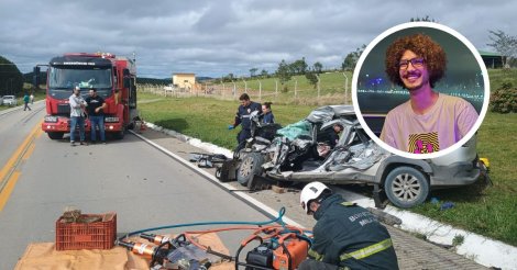 Grave acidente mata DJ e deixa carro destruído em rodovia da Serra de SC