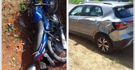 IMARUÍ / Colisão entre carro e moto na SC-437 deixa homem ferido