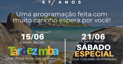 Imbituba comemora 67 anos com programação especial para toda a comunidade