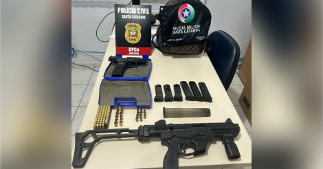 Imbituba / Suspeito/efetuar disparos em via pública é preso no município com submetralhadora/pistola/mais de 70 munições