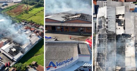 Incêndio destrói galpões e empresa têxtil declara ‘perda total’ em SC