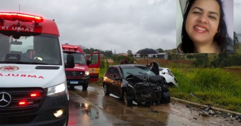 Mulher morre em colisão frontal na SC-390 entre Orleans e Pedras Grandes