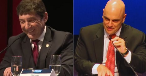 Nem a sua mãe vai te reconhecer’: Moraes dá ‘bronca’ em juiz durante evento em SC