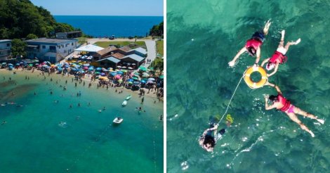 Praia de águas cristalinas revela paraíso para o mergulho ecológico em família em SC