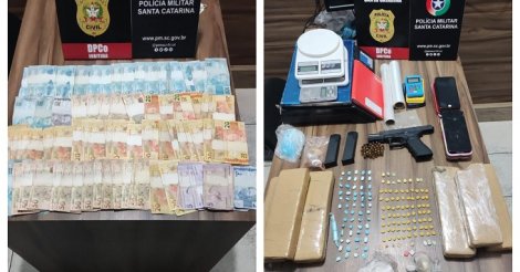 Tráfico de drogas: casal é preso em flagrante com entorpecentes e R$ 27 mil em Imbituba