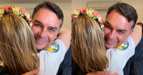 Vice definido? Flávio Bolsonaro e Júlia Zanatta chegam a ‘acordo’ durante convenção do PL em SC