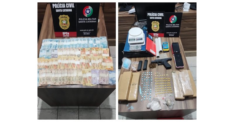 Tráfico de drogas: casal é preso em flagrante com entorpecentes e R$ 27 mil em Imbituba