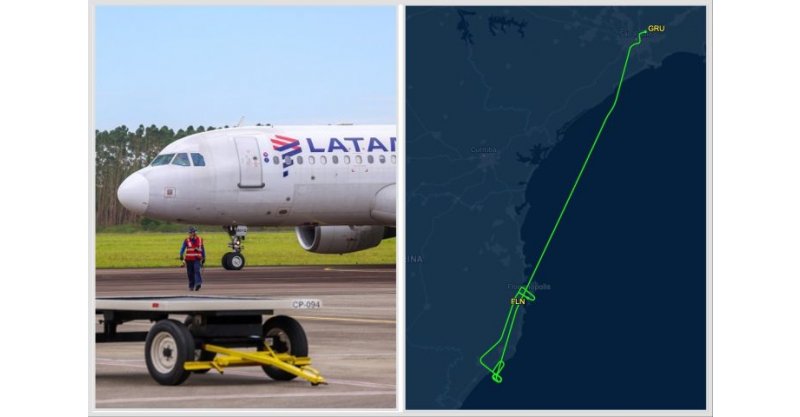 Vento impede pouso no Aeroporto de Jaguaruna e voo é desviado para Florianópolis