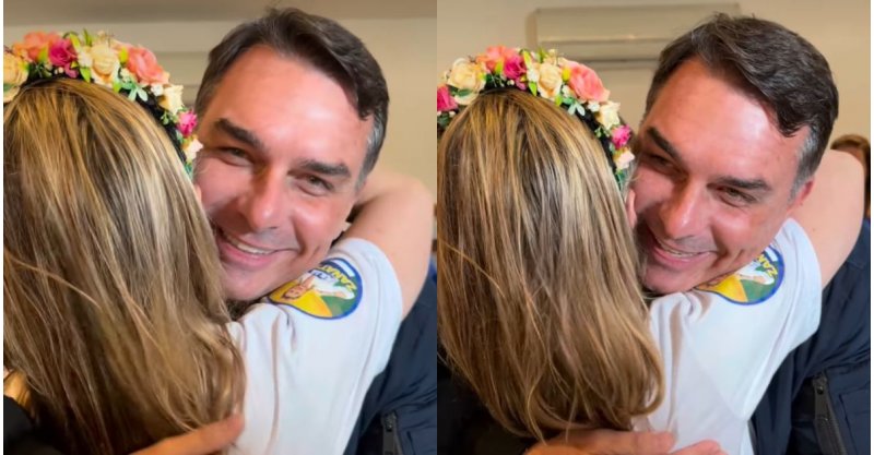 Vice definido? Flávio Bolsonaro e Júlia Zanatta chegam a ‘acordo’ durante convenção do PL em SC